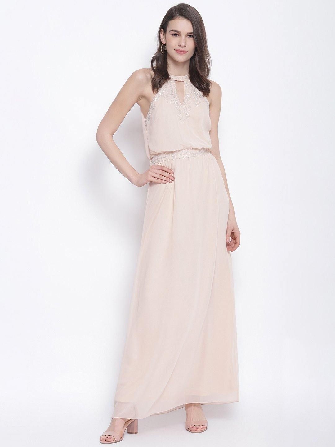 Pink Halter Long Dress - Trendy Divva