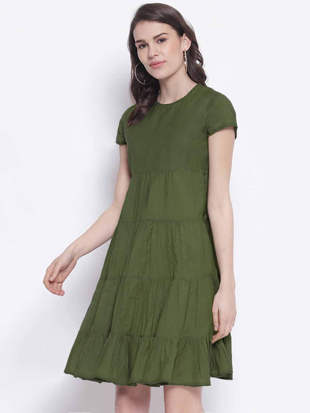 Olive Short A-line Dress
